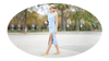 Woman walking in a blue dress and yellow Havaianas Flip Flops